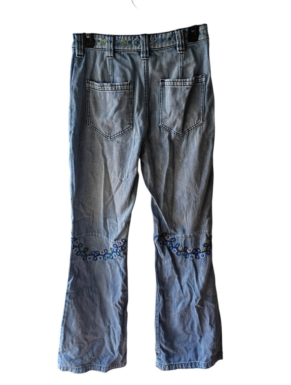 NWOT Free People Delphine Nonstretch High Waist Embroidered Flare Leg Jeans 28 - Picture 5 of 7